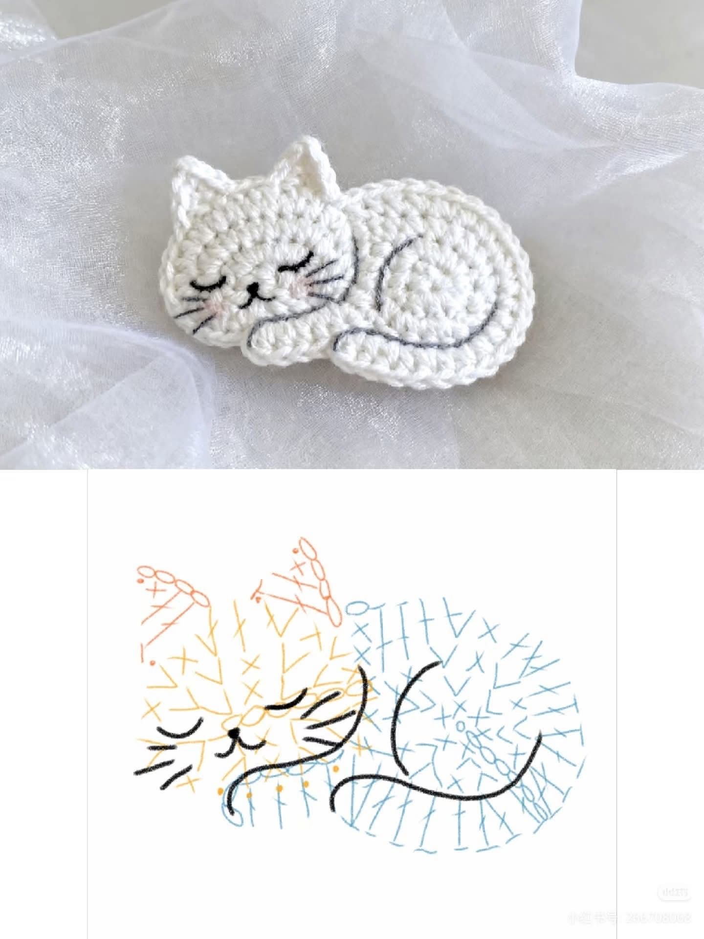 Small Tiny Cat Key Chain Crochet Kit